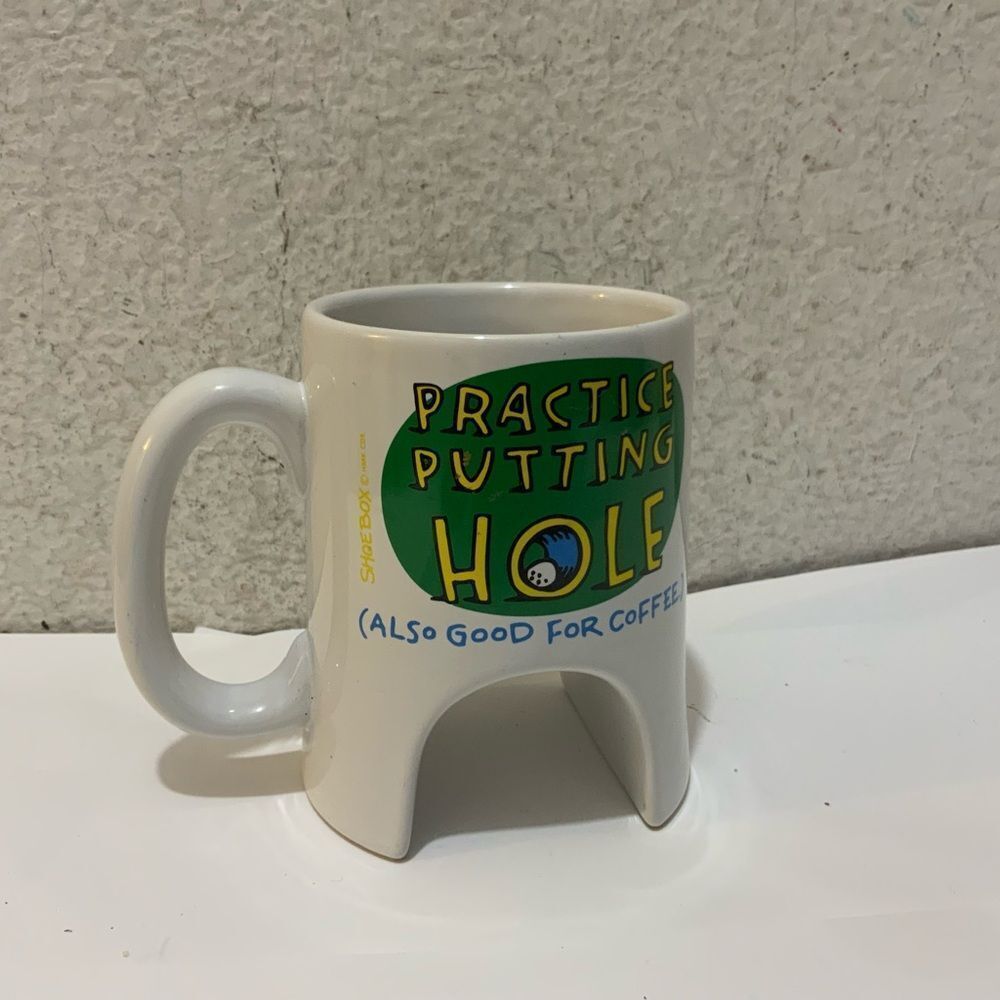 Golf Practice Putting Hole (Also Good for Coffee) Mug Shoebox Hallmark Inc. EUC.